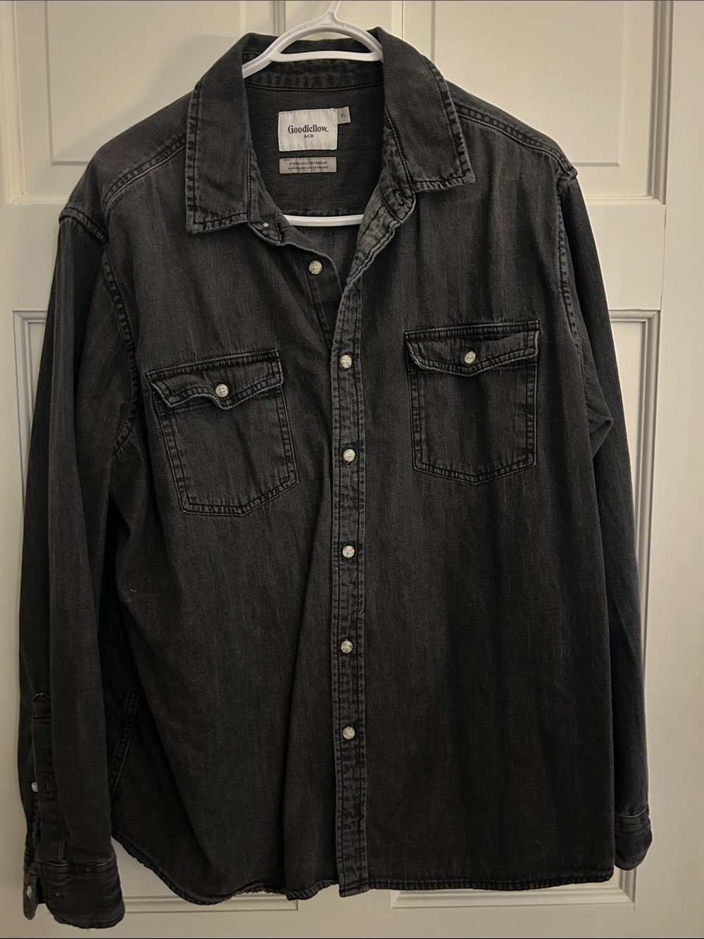 Goodfellow & Co Black Washed Denim Button-Up Shirt